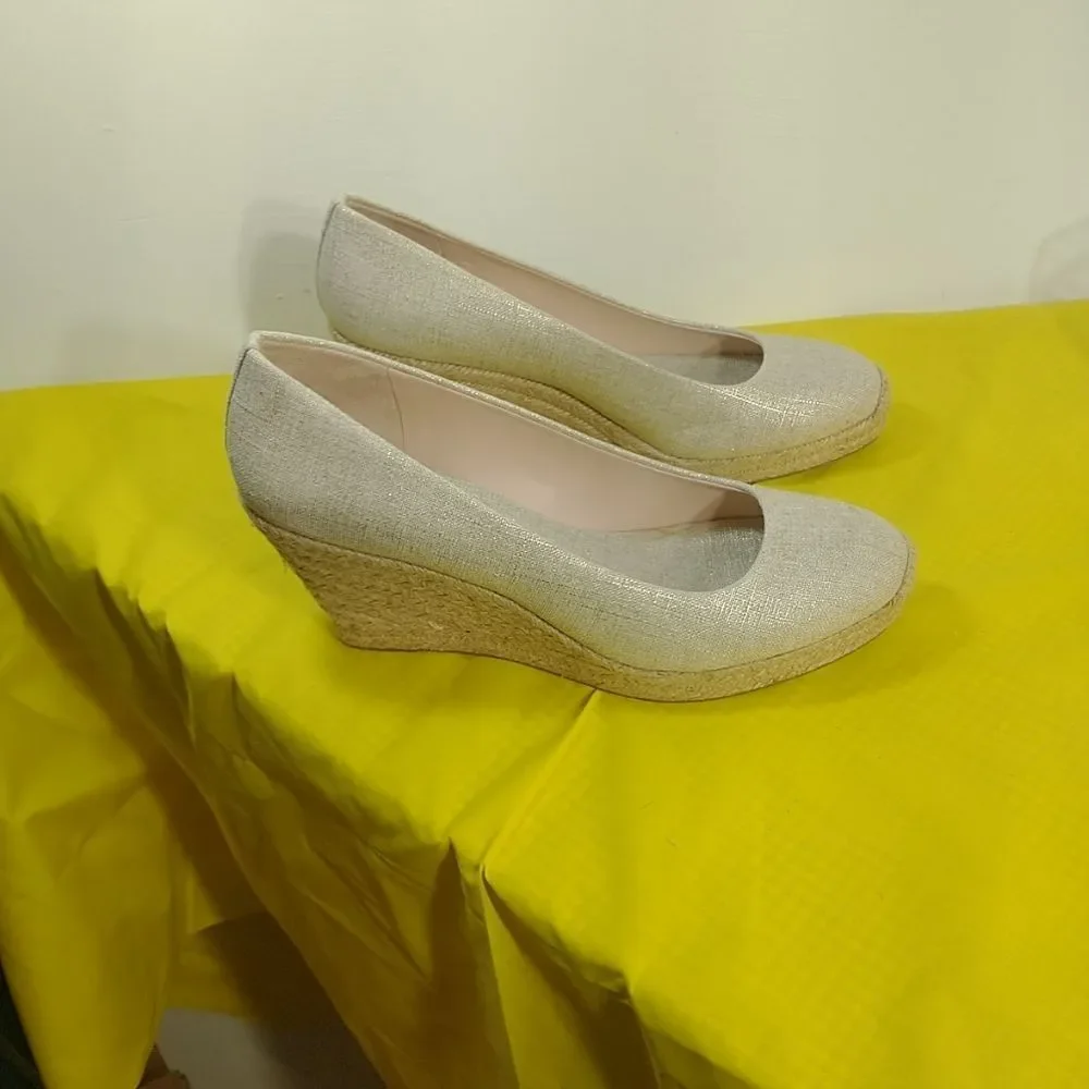 J. Crew Women’s Seville Espadrille Wedges Canvas Size 12. Gray